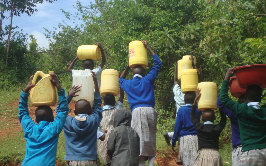 Kids With Water Walking